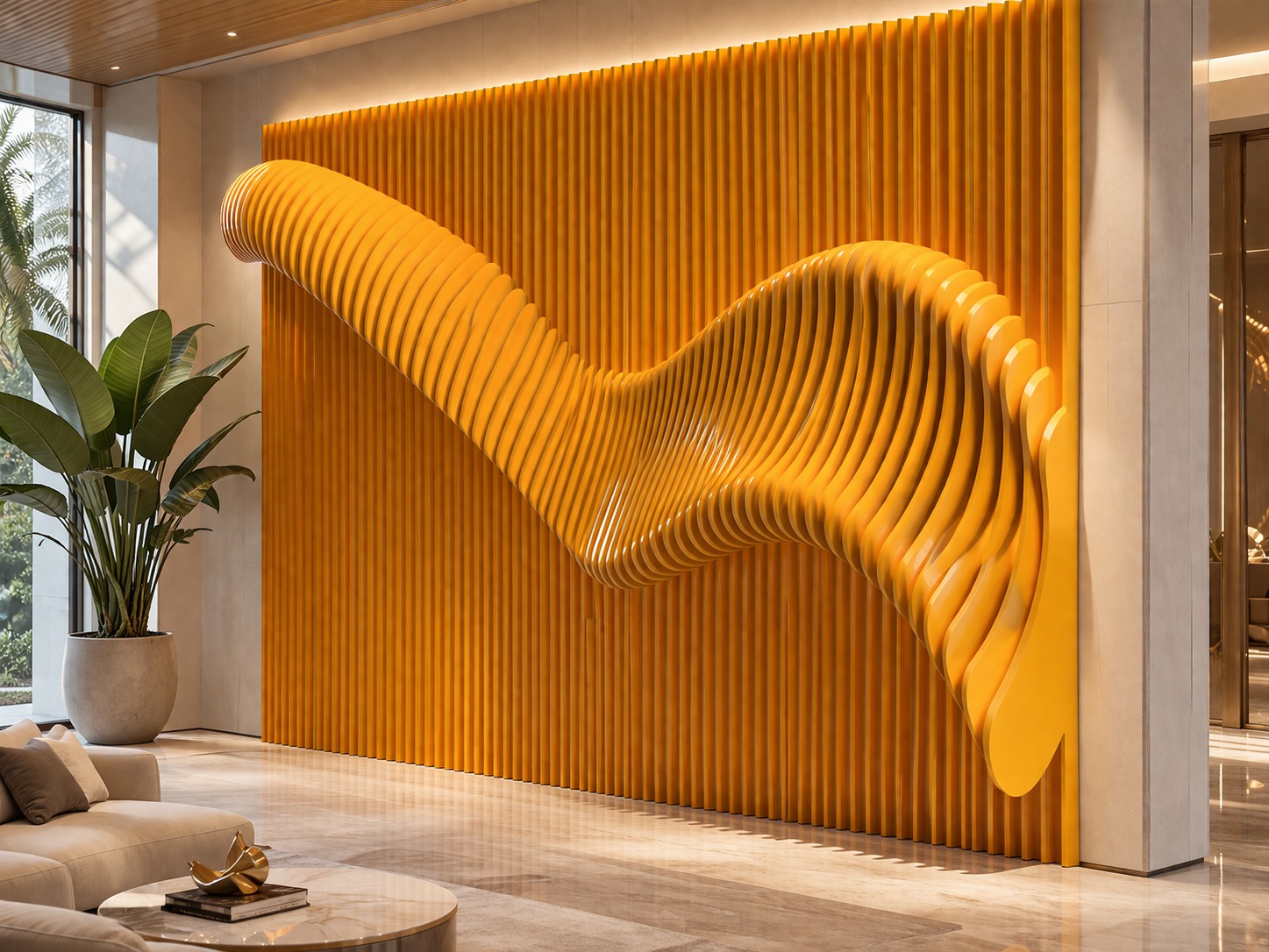 Luxury interior with statement wall design
